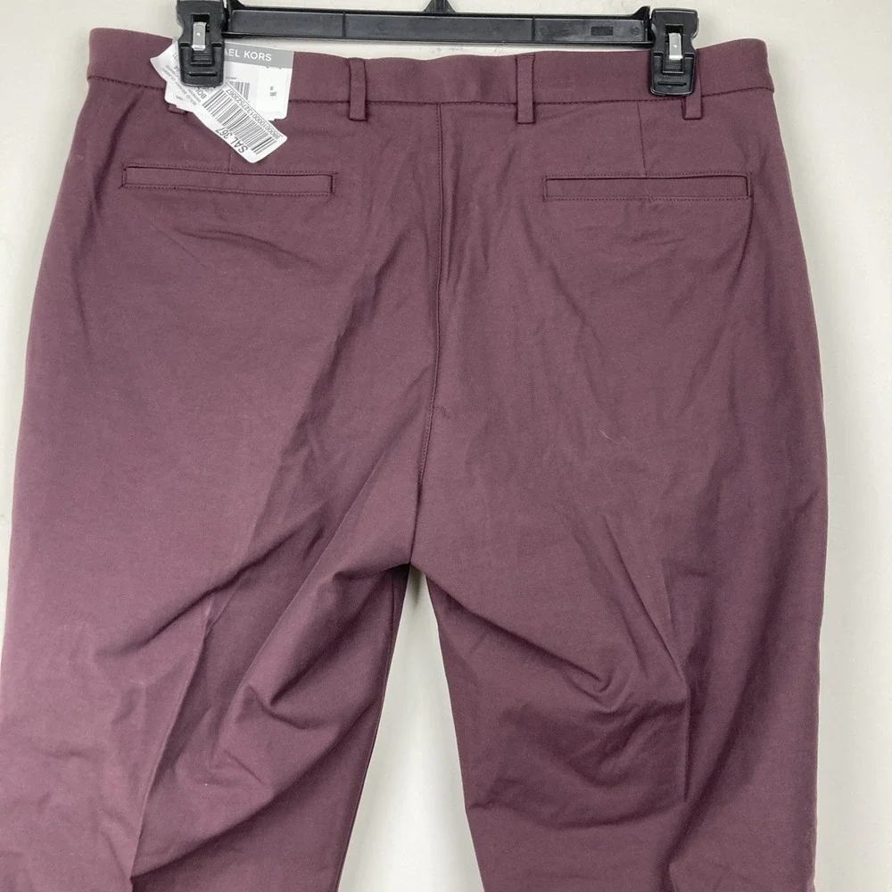 Michael Kors Mens Classic fit Dress Pants 34W 30L Red Berry Solid Stretch